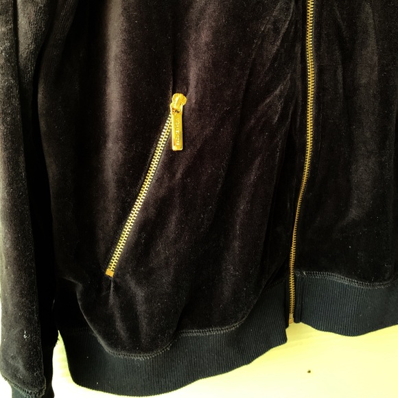 NWT MICHEAL KORS BLACK VELOUR JACKET SZ M - Picture 2 of 3